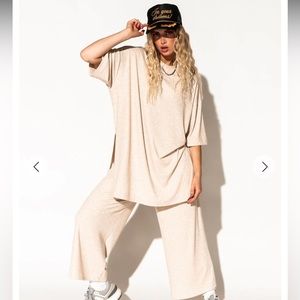 Oatmeal ribbed playsuit from dressed in lala